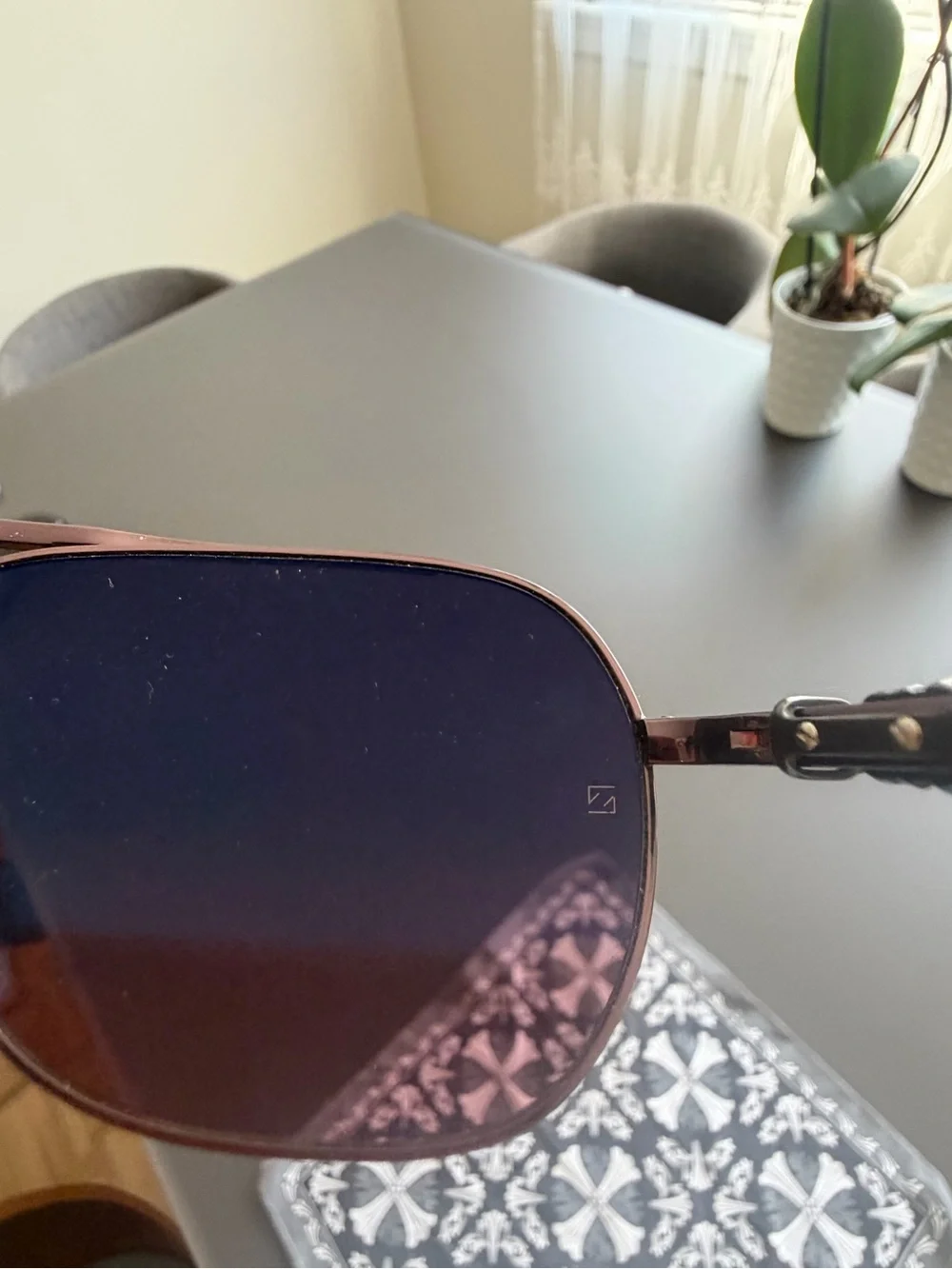 Chrome Hearts HANKk Aviator Cherry Designer Sunglasses  Burgundy